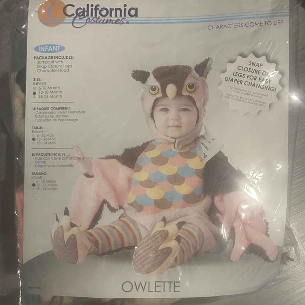 California Costumes Owlette Infant Costume - Pink and Brown 12/18 months